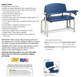 Clinton Lab X Series, Extra-Wide, Blood Drawing Chair with Padded Arms