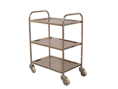 Luxor 3-Shelf Stainless Steel Healthcare Cart L100S3