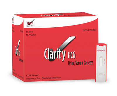 Clarity hCG Single Step Combo Urine/Serum Pregnancy Test Kit (50/BOX)