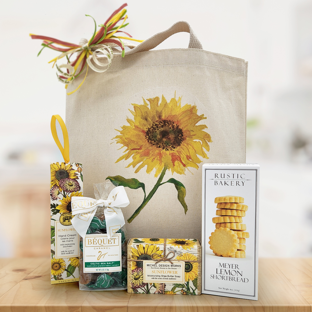 Milk Can with Sunflower Bouquet / Welcome Stencil