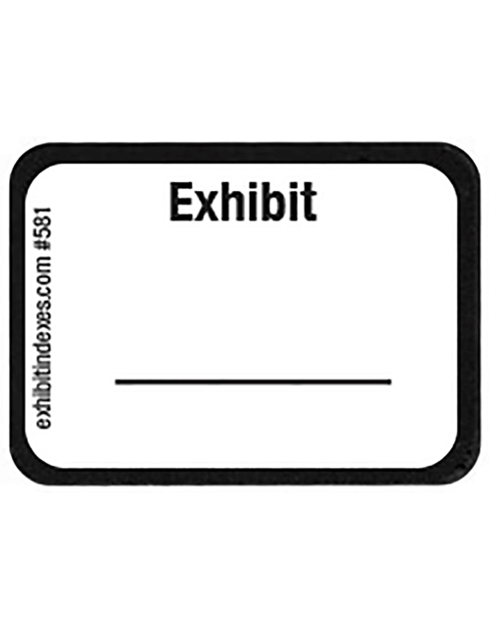 White Exhibit Labels with Line  #581  Exhibit Indexes