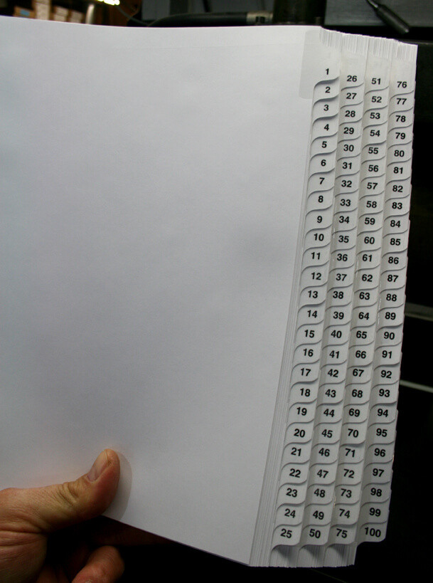 Numbered Dividers 1100