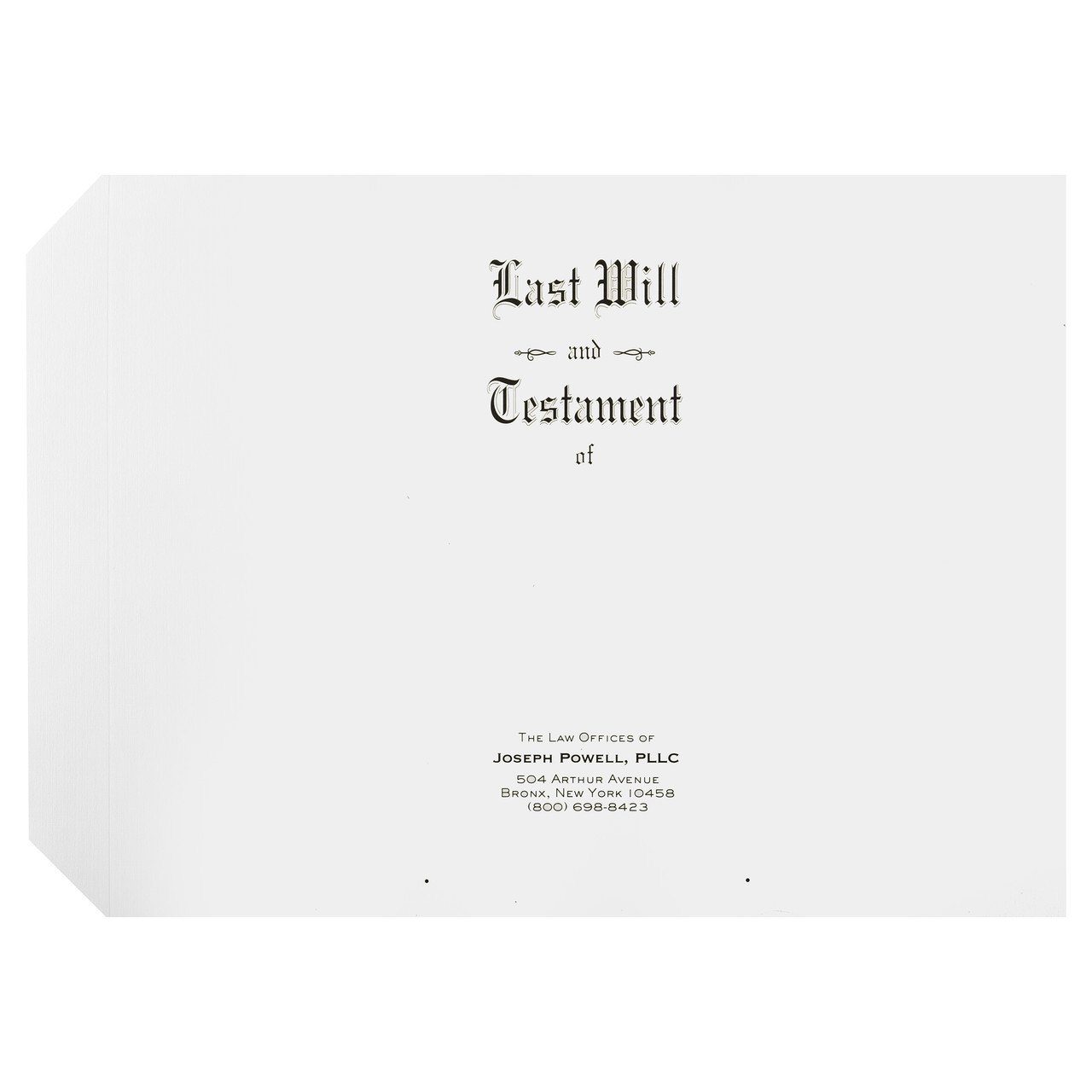 Personalized Will Covers 2307 Letter Size