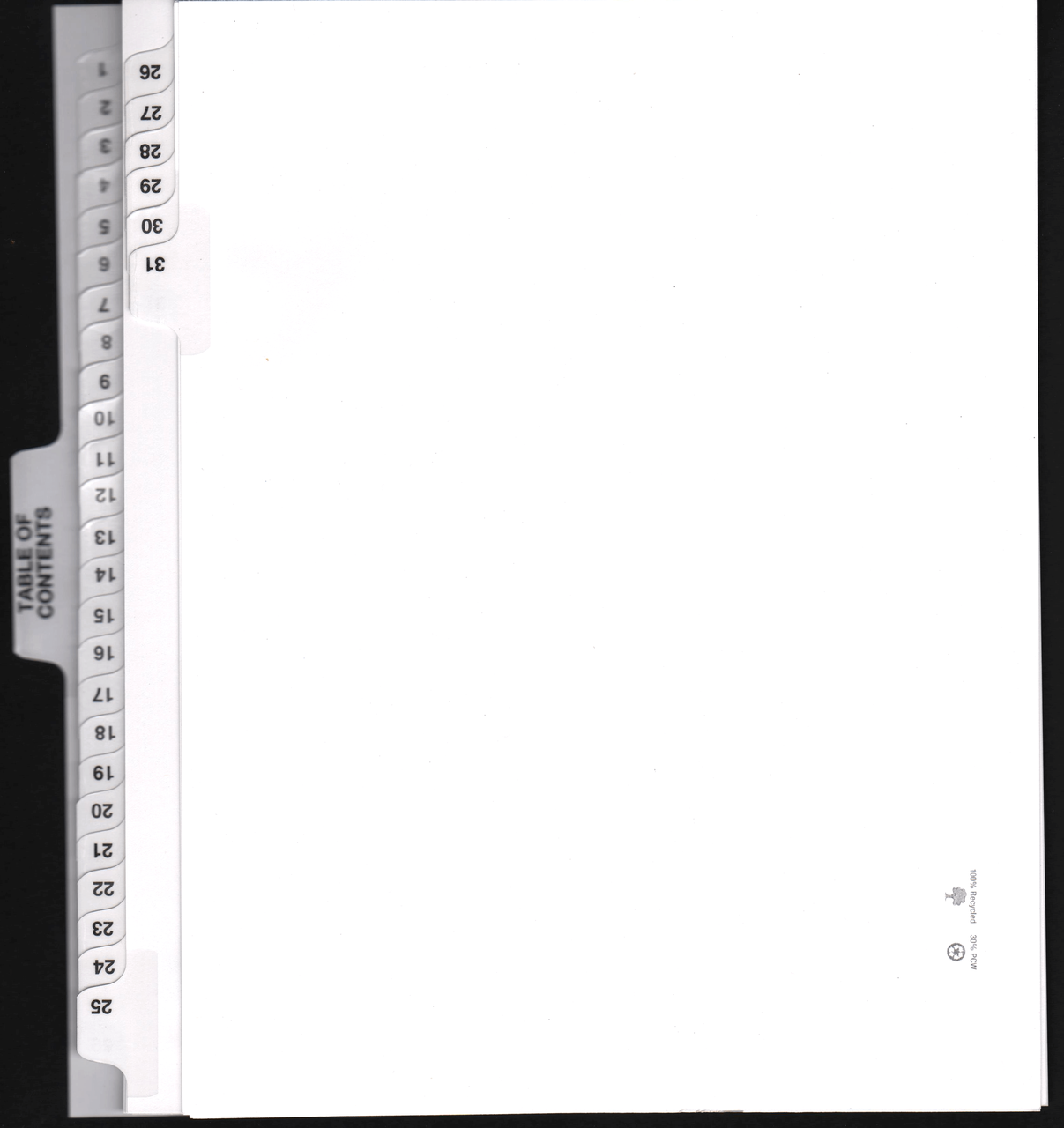 Numbered Dividers 131