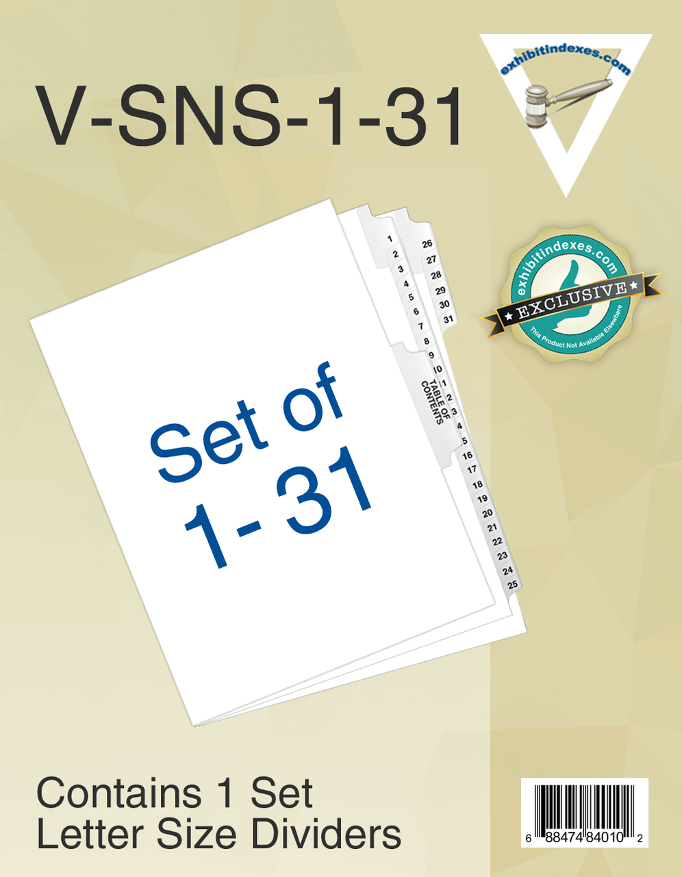 Numbered Dividers 131