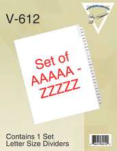 AAAAAA-ZZZZZZ Dividers (6A-6Z) - ExhibitIndexes.com