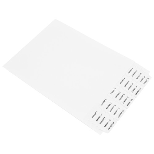 Exhibit Dividers 1-25 Bottom Tab Set