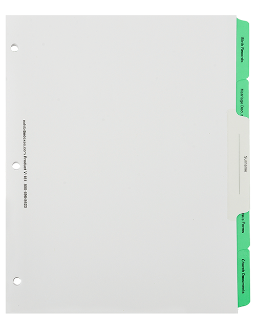 Genealogy Binder Dividers