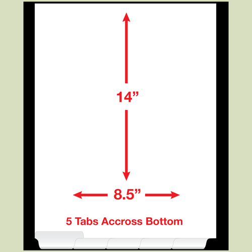 Blank Bottom LEGAL SIZE Sets Reinforced Tab 5 Division