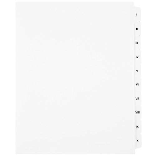  Roman Numerals Dividers I - X