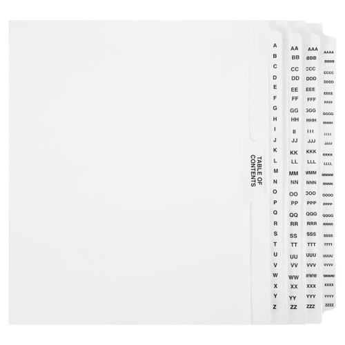 A-ZZZZ Dividers (A-4Z)