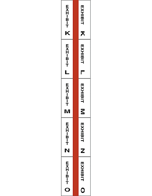 Tabbies 58012 Exhibit K-O Tabs