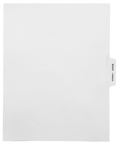 Word Index Tabs