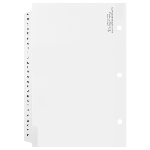 5 1/2 X 8 1/2 A - Z Indexes 5 1/2 X 8 1/2 A - Z Indexes