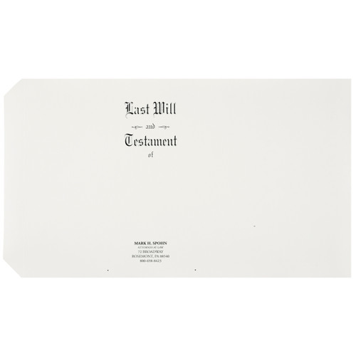 Personalized Will Covers #2302 Legal Size (Priced per 50)