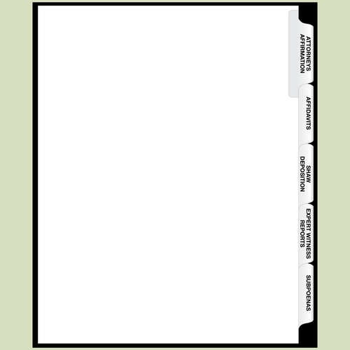 Custom Printed 5 Division Side Tabs