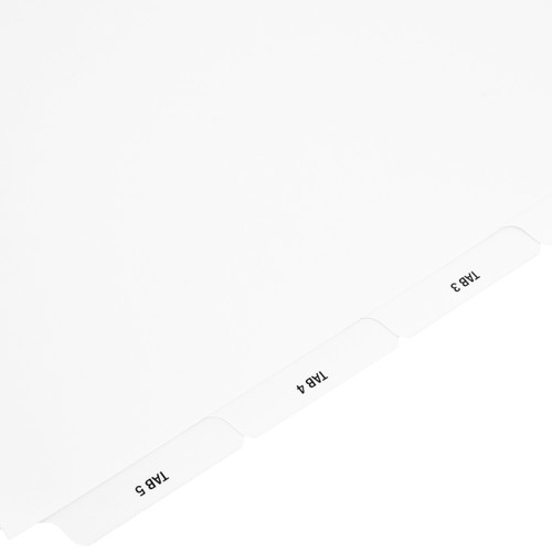 Custom Printed 5-Division Tabs — Letter Size, Printed 1 Side