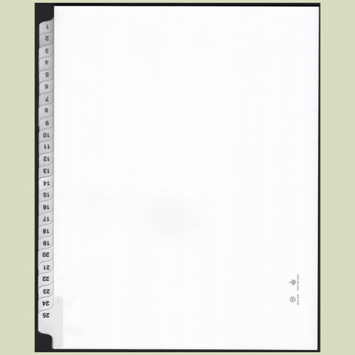 Legal Index Dividers 1-25 Letter Size
