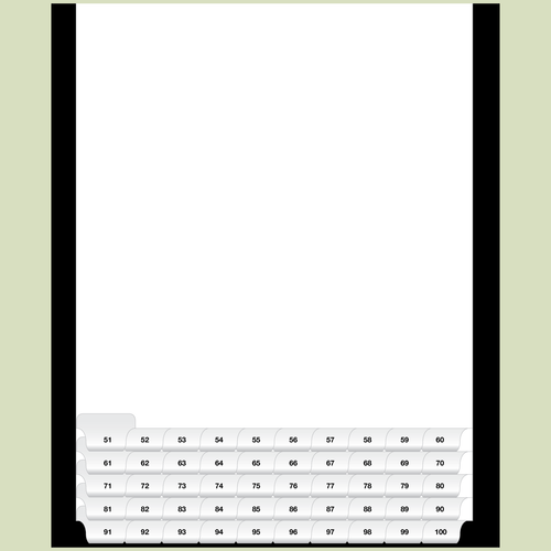 Numbered Dividers  51-100