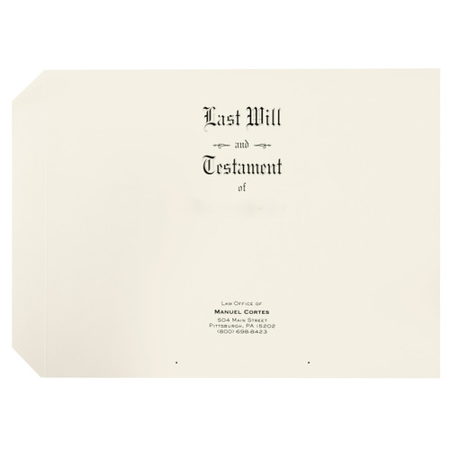 Personalized Will Covers #2303 Letter Size