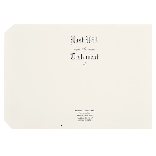 Personalized Will Covers #2303  Letter Size (priced per 50)