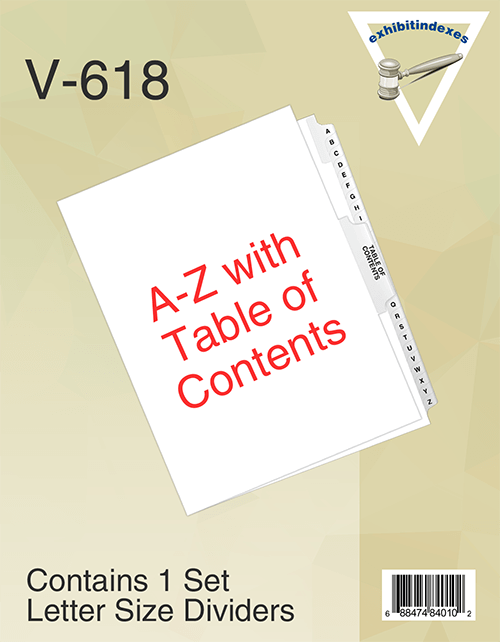 A-Z Dividers With Table of Contents