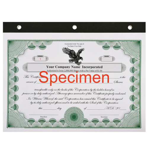 Custom Printed Corporate Stock Certificates