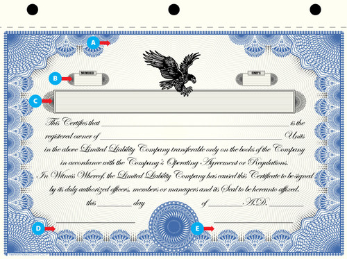 Custom Printed LLC Certificates