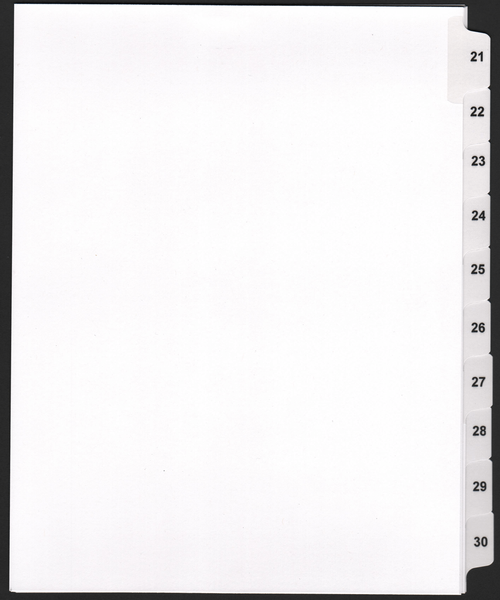 21-30 Side Tab Dividers