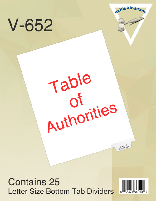 Table of Authorities 