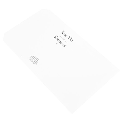 Personalized  White Will Covers   Legal Size (Priced per 50)
