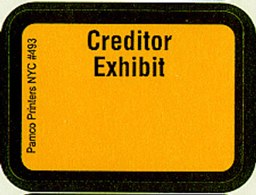 Creditor Exhibit Labels Golden Yellow #493