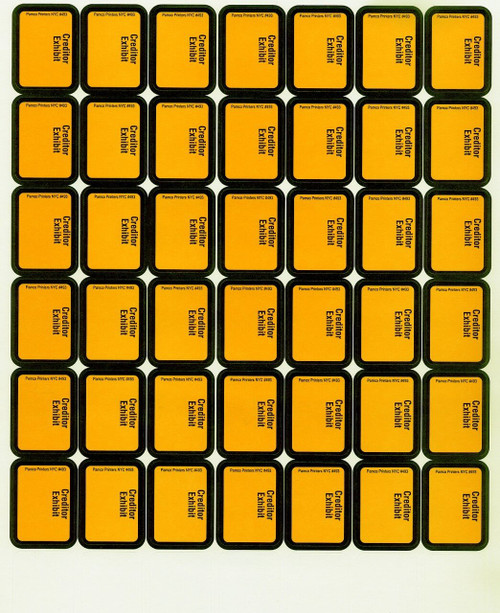 Creditor Exhibit Labels Golden Yellow #493