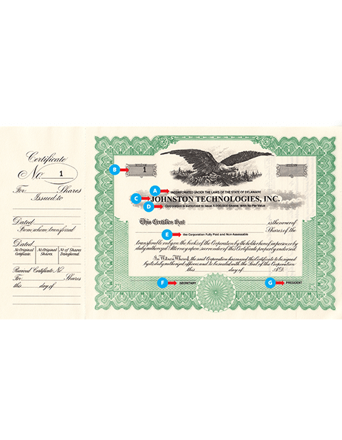 Custom Printed Corporate Stock Certificates