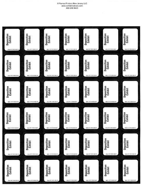 Deposition Exhibit Labels #480