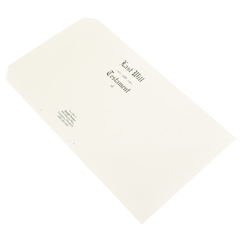 Personalized Will Covers Soft White Legal Size  (Priced per 50)