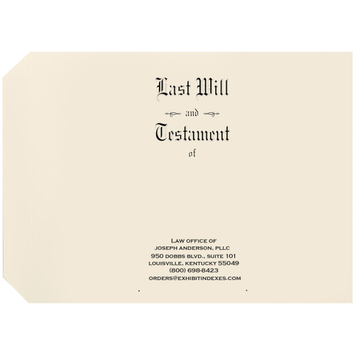 Design a Personalized Will Cover With Ease | Exhibit Indexes