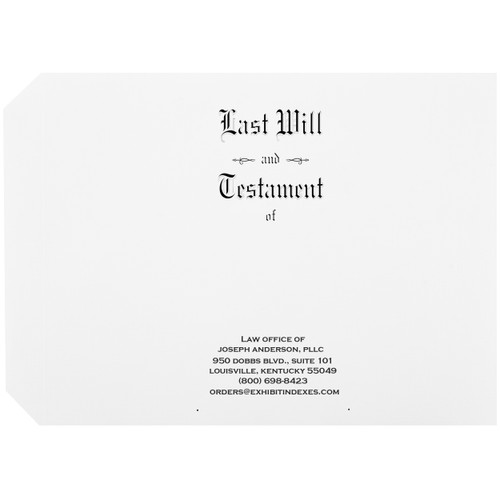 Design a Personalized Will Cover With Ease | Exhibit Indexes