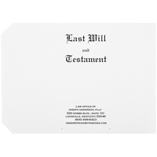Design a Personalized Will Cover With Ease | Exhibit Indexes