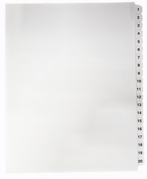 1-20 Side Tab Dividers