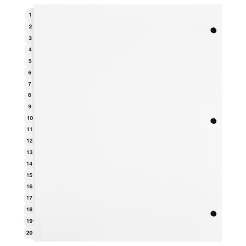 1-20 Side Tab Dividers