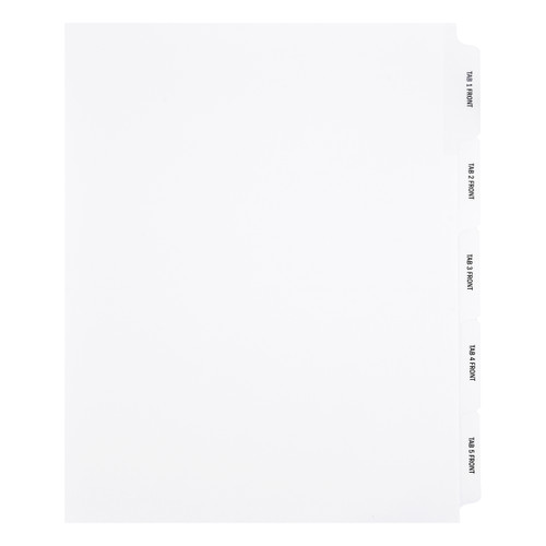 Custom Printed 5-Division Tabs — Letter Size, Printed 2 Sides