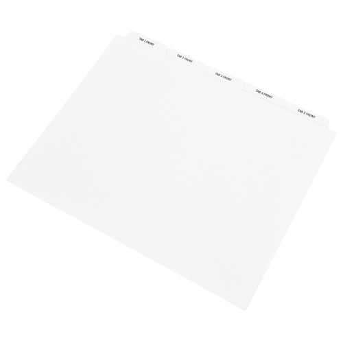 Custom Printed 5-Division Tabs — Letter Size, Printed 2 Sides