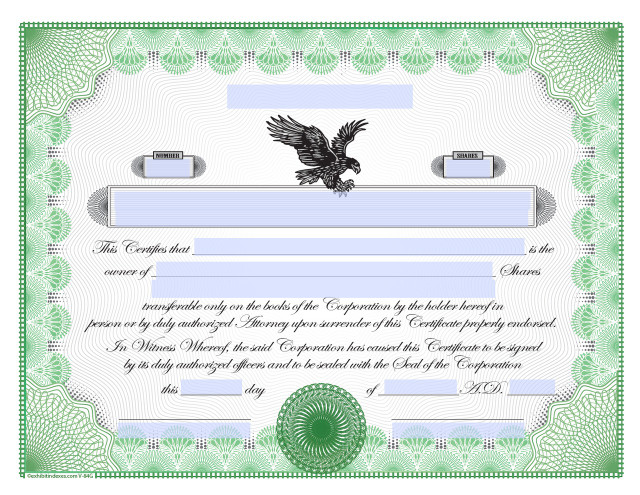 Printable Custom Stock Certificates | Exhibit Indexes