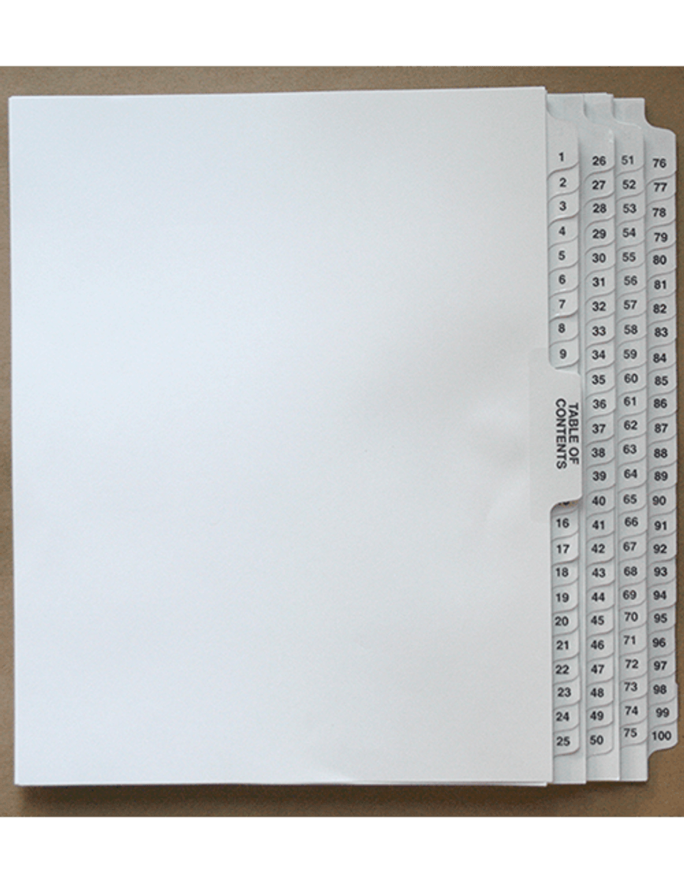 Numbered Dividers 1100