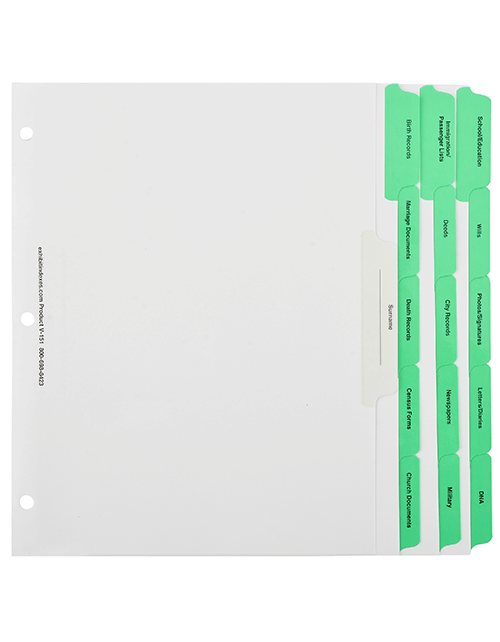 Genealogy Binder Dividers - ExhibitIndexes.com