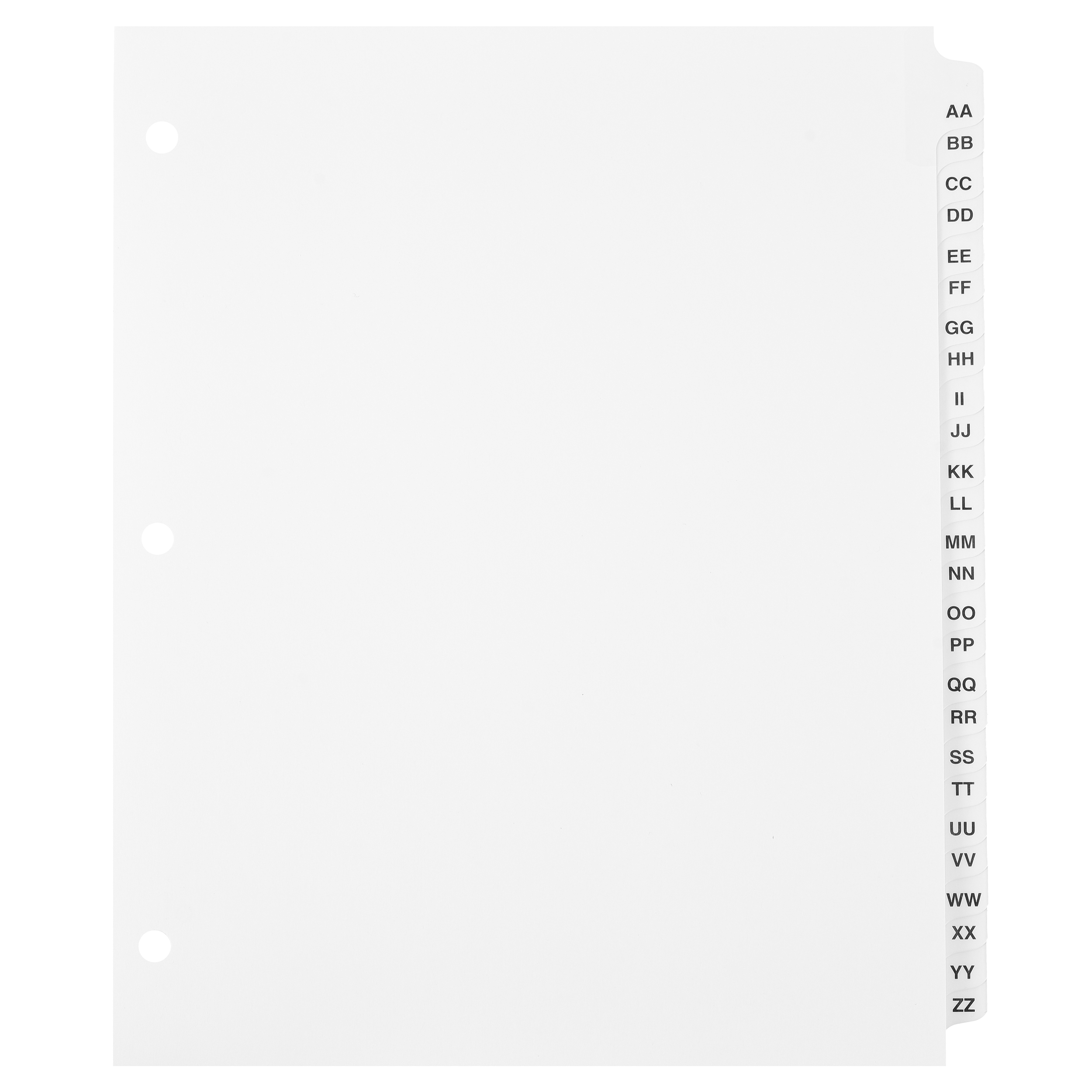 AA-ZZ Dividers - ExhibitIndexes.com