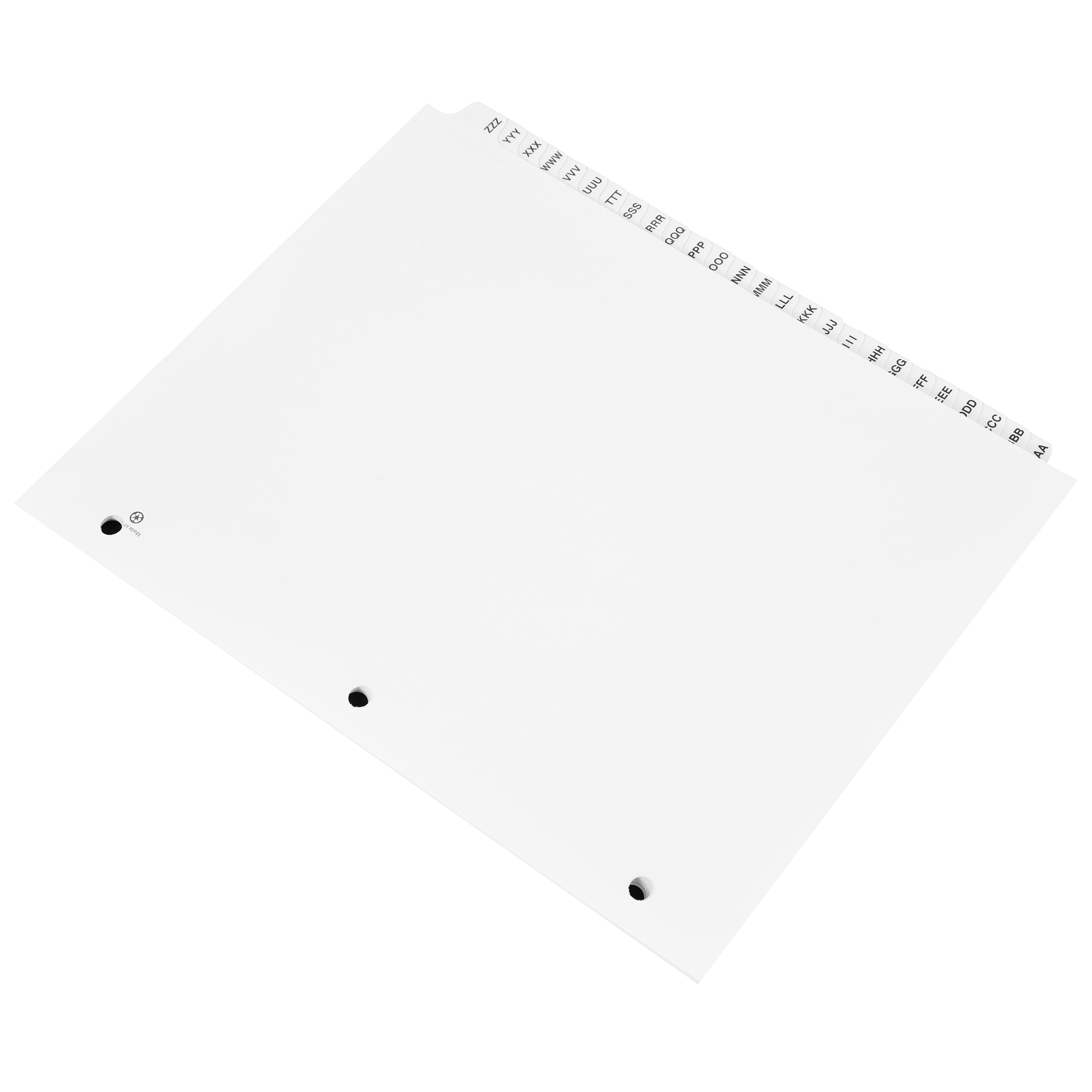 AAA-ZZZ Dividers (3A-3Z) - ExhibitIndexes.com