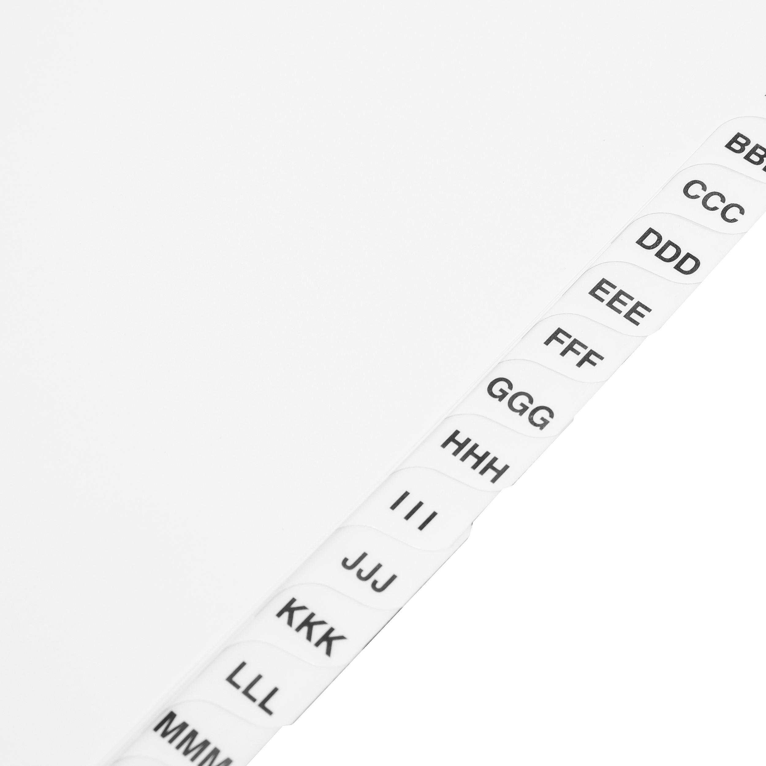 AAA-ZZZ Dividers (3A-3Z) - ExhibitIndexes.com