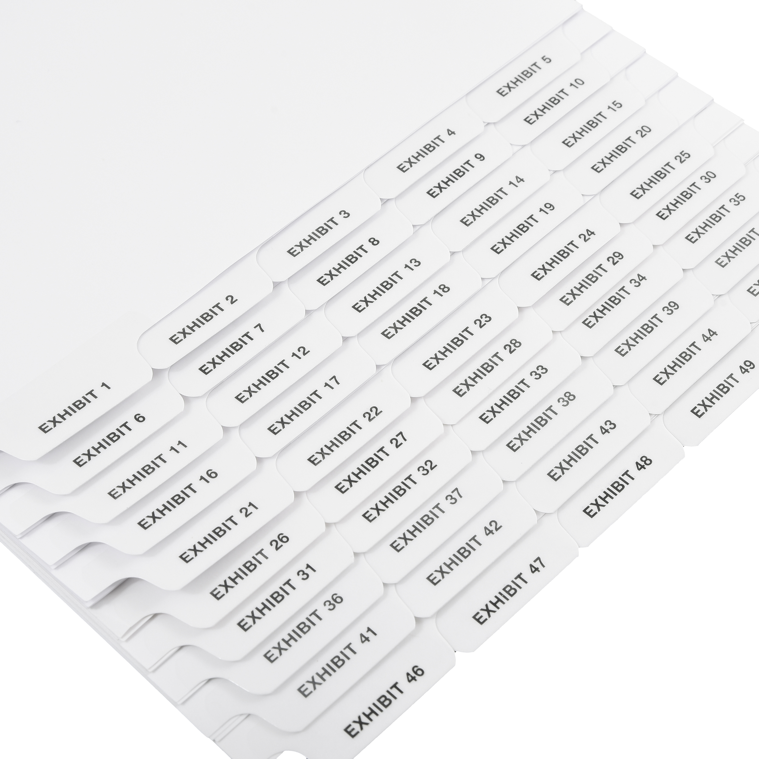 Bottom Exhibit Tabs Set 1-50 - ExhibitIndexes.com